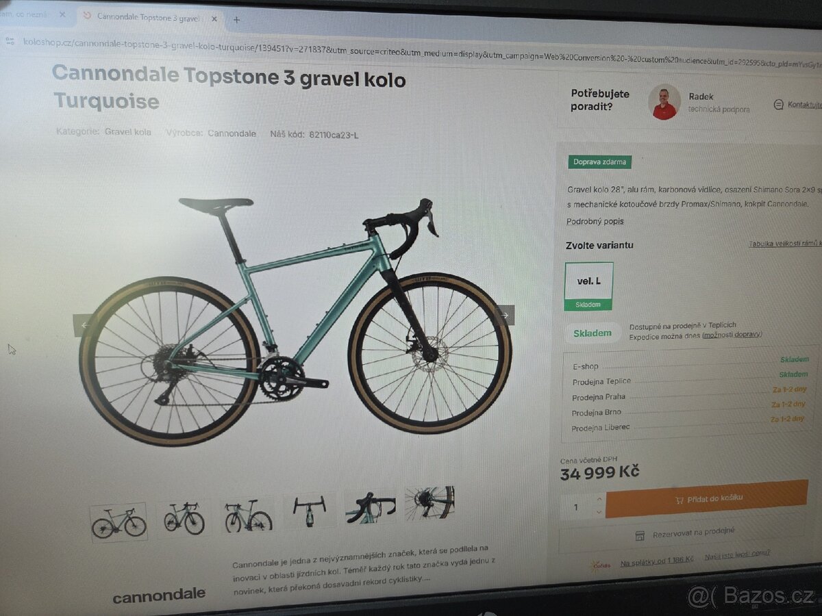 Prodám Cannondale Gravel Topstone 3