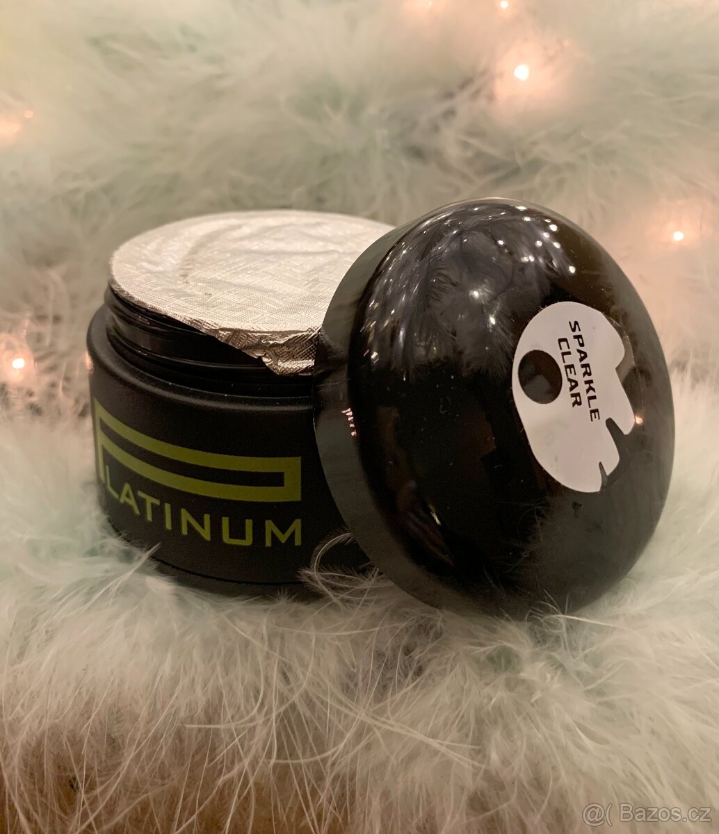 UV-LED Stavební gel PLATINUM SPARKLE Clear 50 g