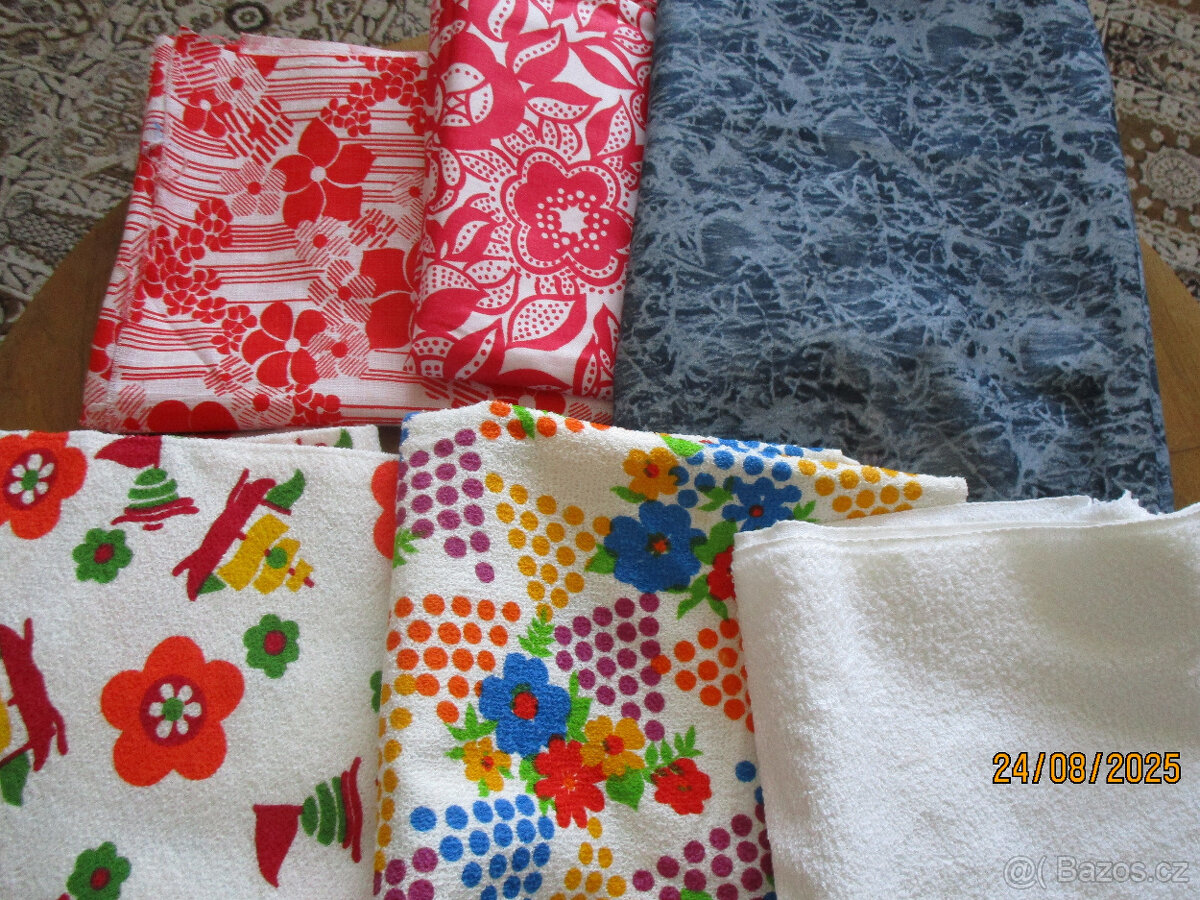 Predám látky na šitie, pre deti, retro.... -