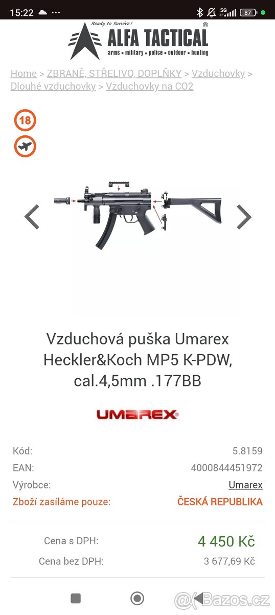 Airsoft pistole