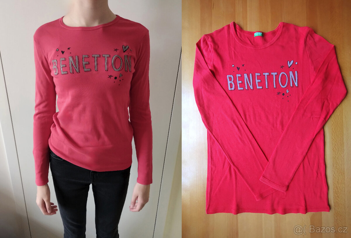 Triko s dlouhým rukávem BENETTON, vel. 164 / S / 36