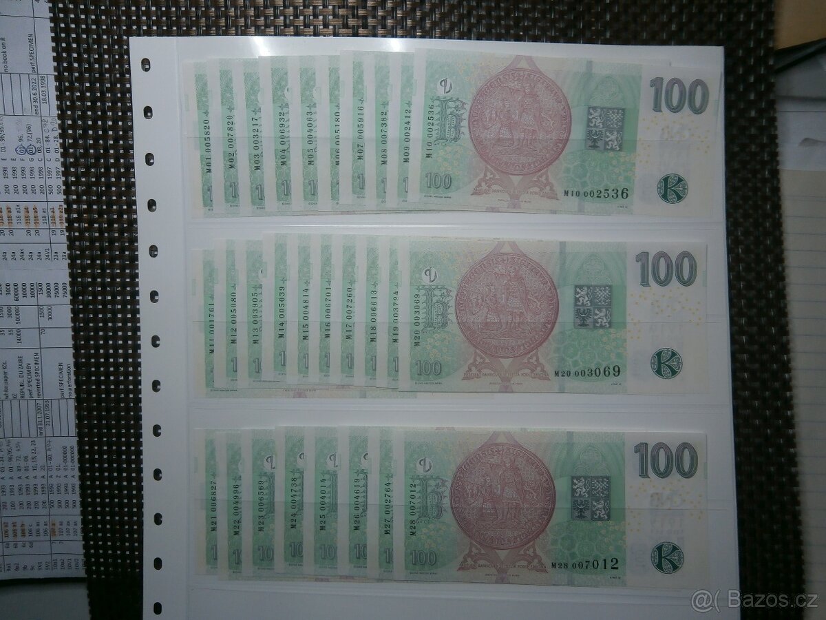 Velká sleva na komplet. sadu 100 Kč série M01-28 UNC