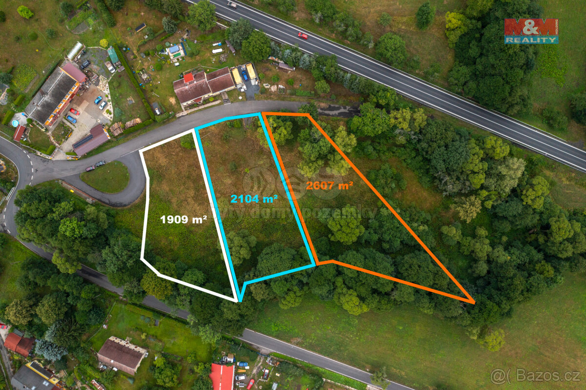 Prodej čtyř pozemků k bydlení, 11473 m², Krásný Les