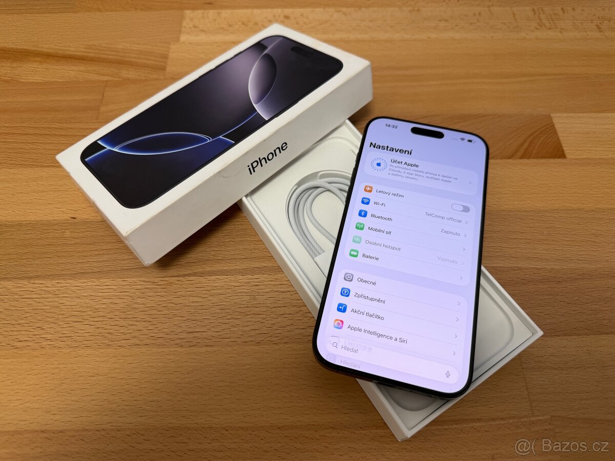 Prodam iPhone 16 Pro MAX 256GB, zaruka CZ verze
