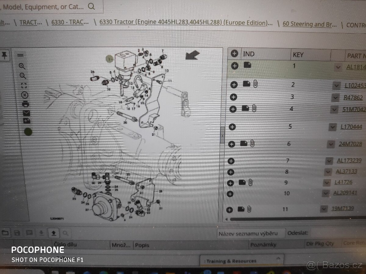 Ovládací ventil brzd John Deere