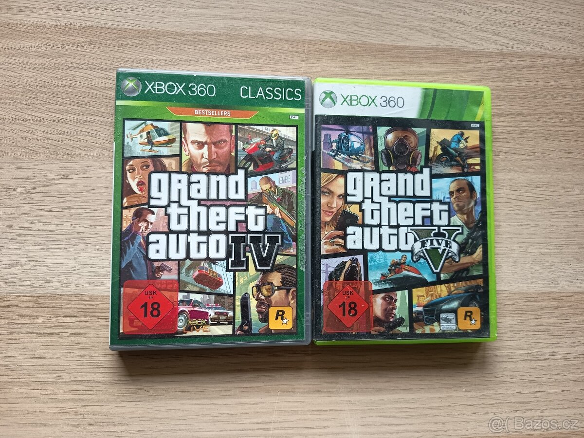 GTA IV + GTA V na Xbox 360
