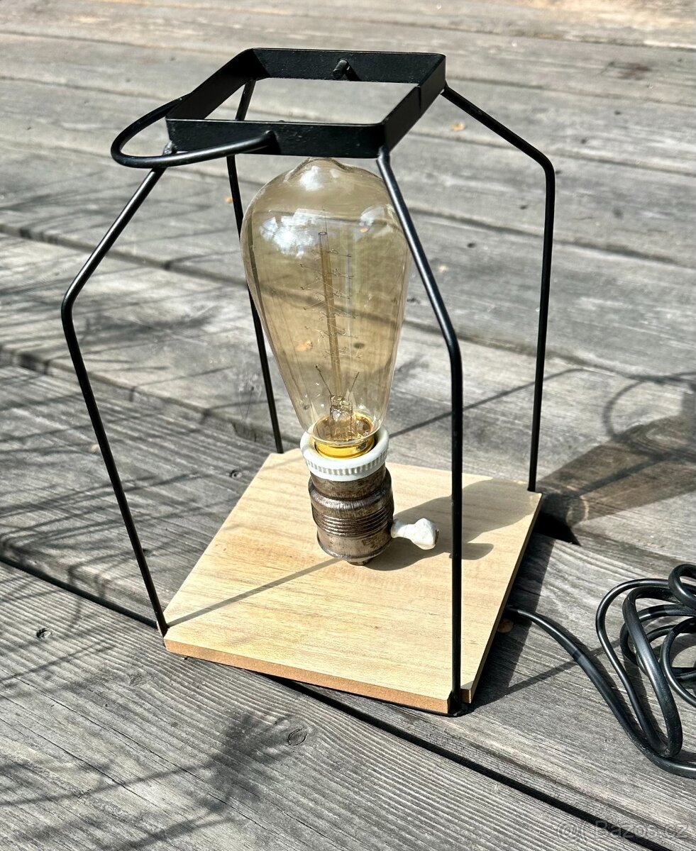 LAMPA stolní porcelánová patice s Edison žárovkou TOP