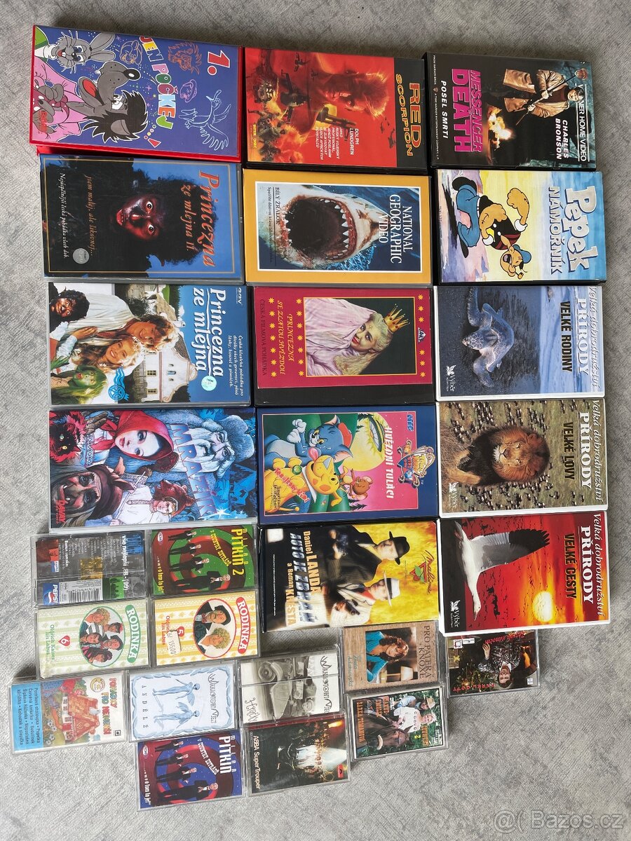 VHS videokazety a kazety do rádia
