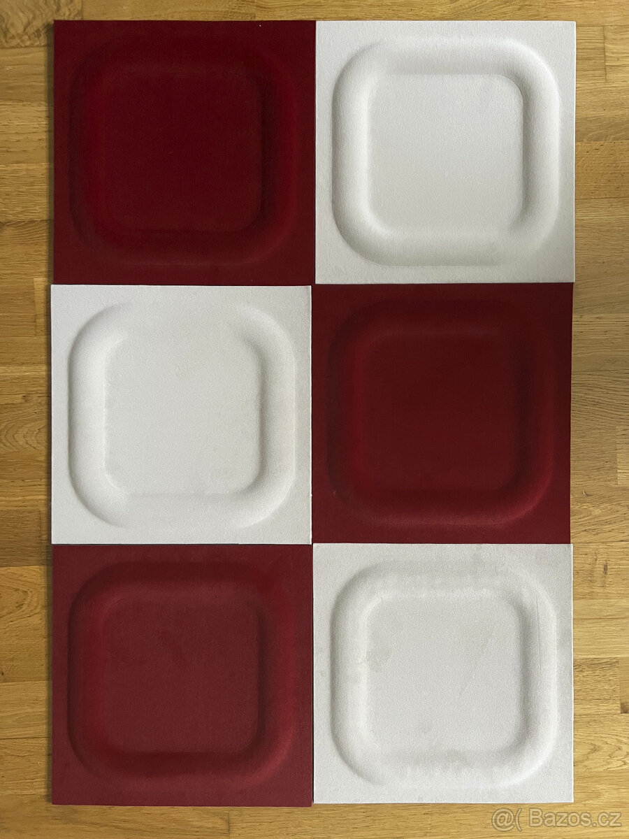 3D Akustický panel filc / Dekorační / 6ks 30x30