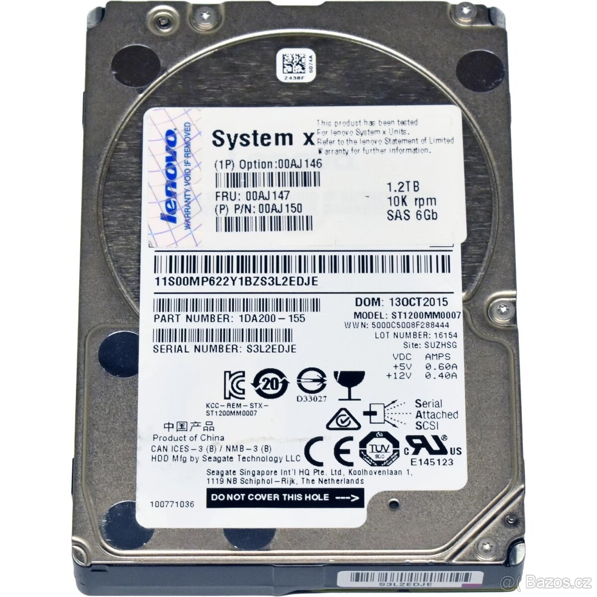 SAS HDD 1,2TB, 2.5, 10K, 6G, Lenovo