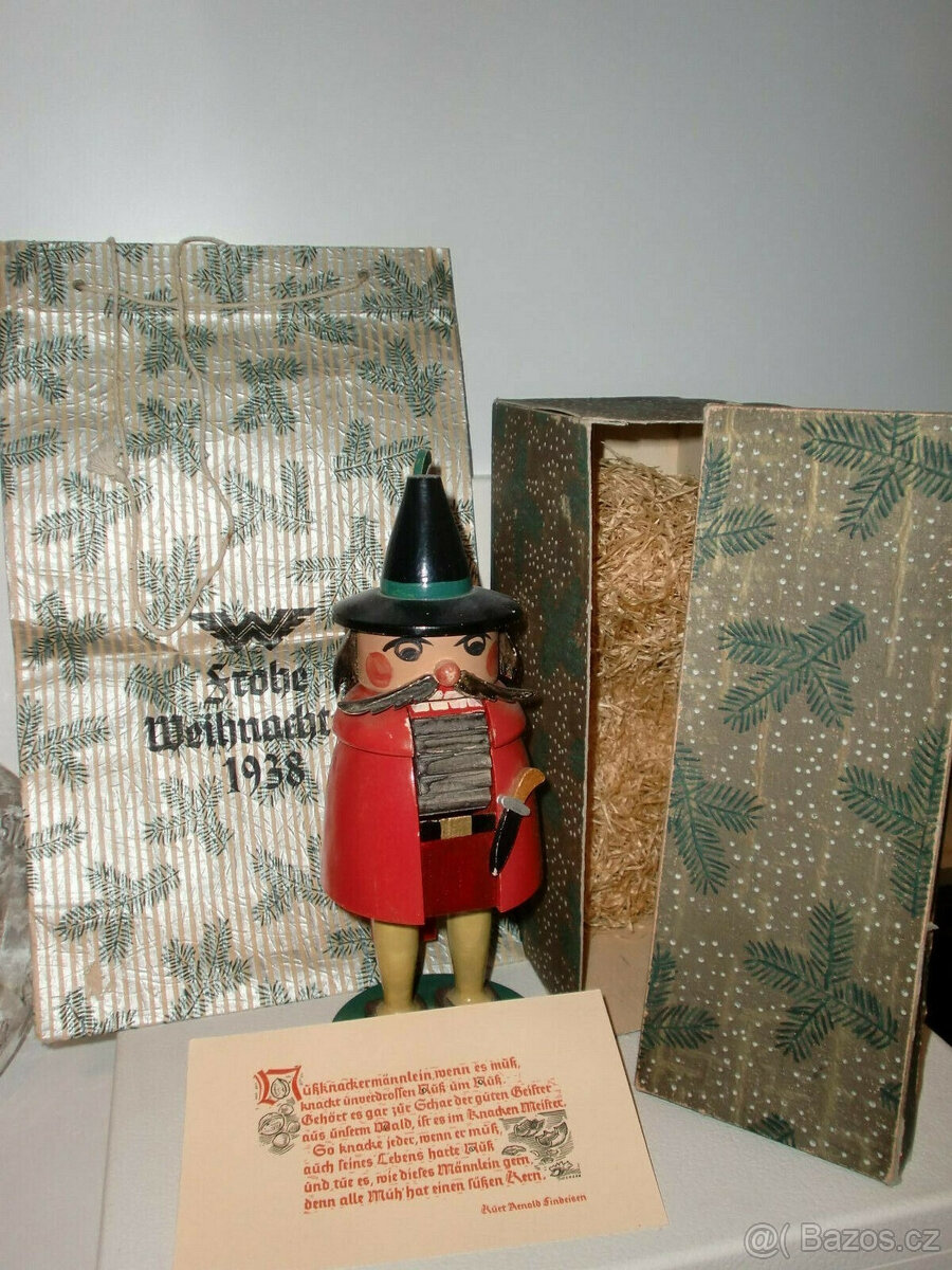 Erzgebirge Wendt & Kühn předválečný louskáček na ořechy Wand