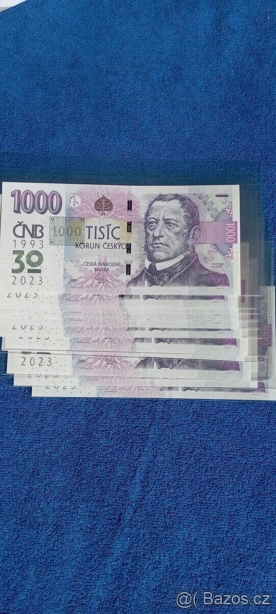1000 Kč s přítiskem, kompletní sada série M01-M24