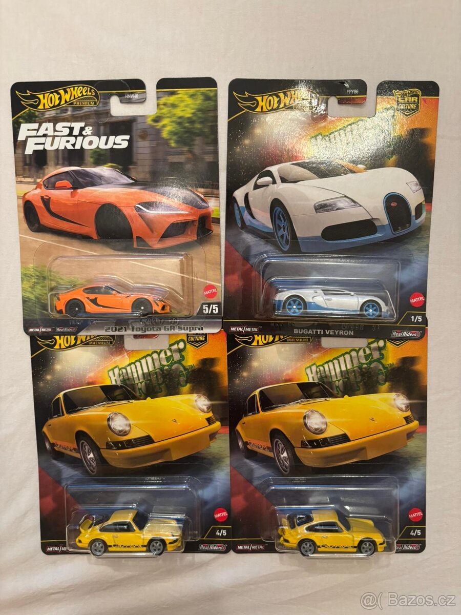Hot wheels - premium - Bugatti, Porsche, Toyota