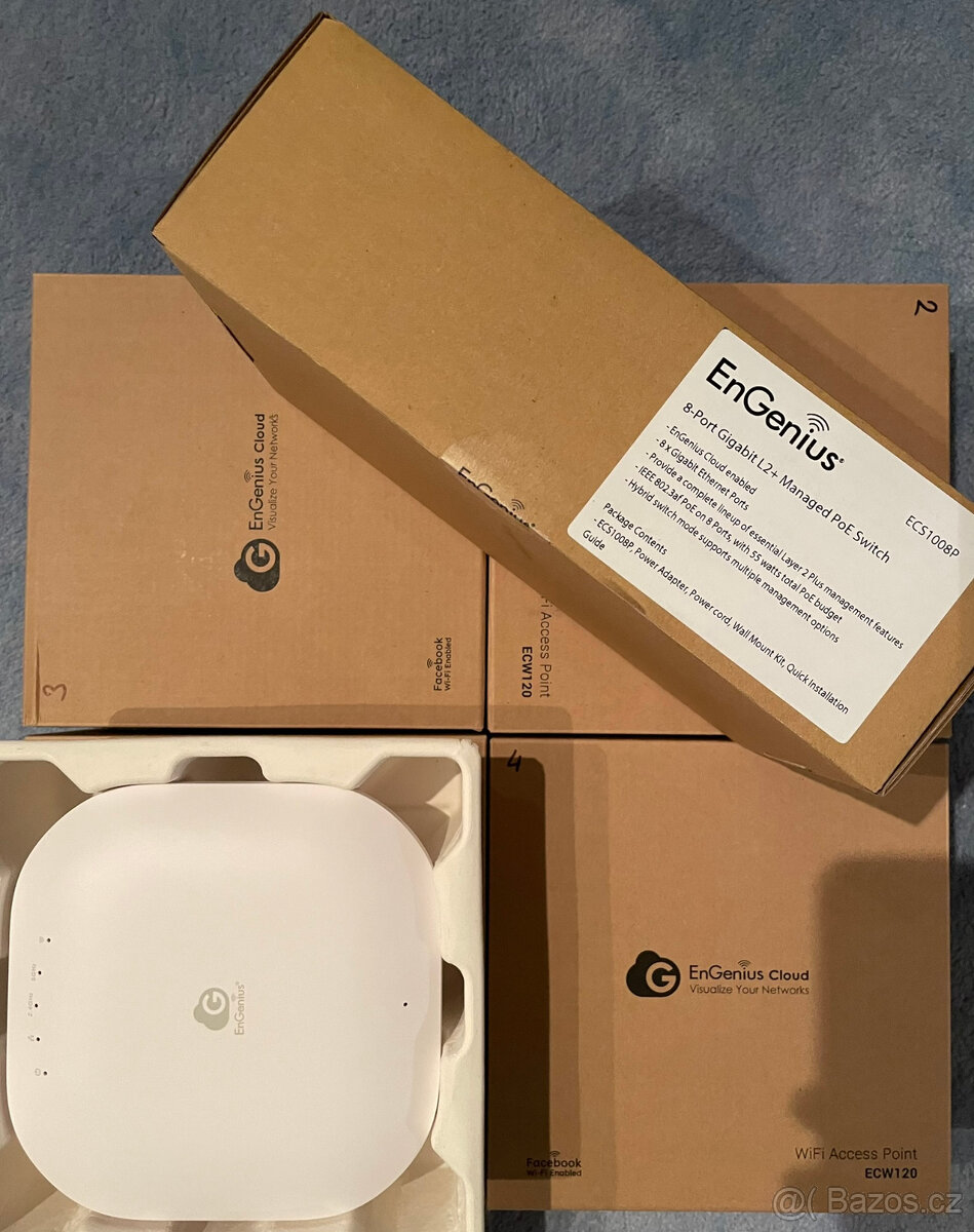 4x AP EnGenius ECW120 + 1x Switch EnGenius