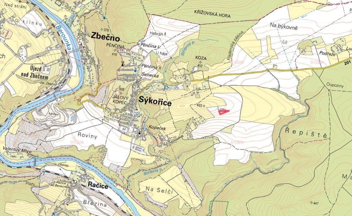 Zemědělská půda, prodej, Sýkořice, Rakovník