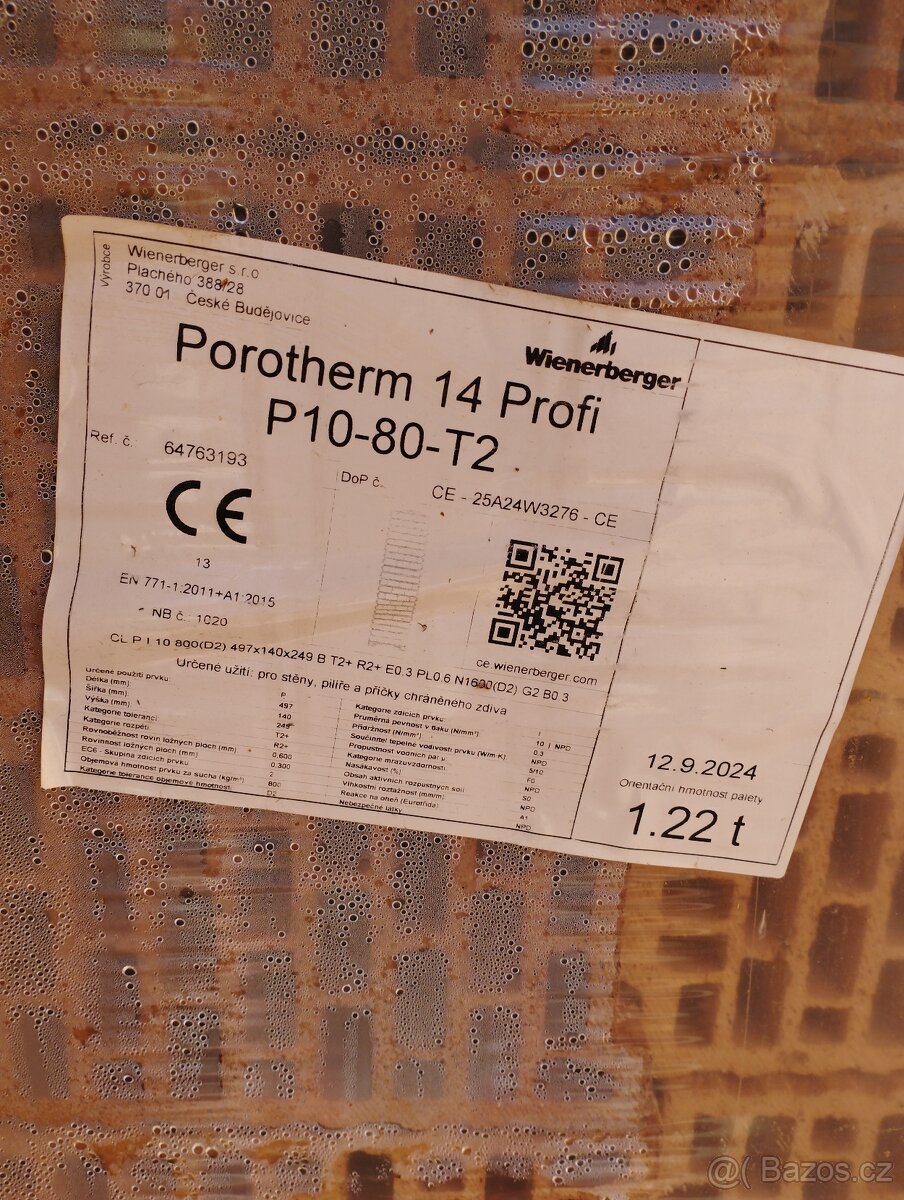 Cihly Porotherm 14 Profi P10-80-T2