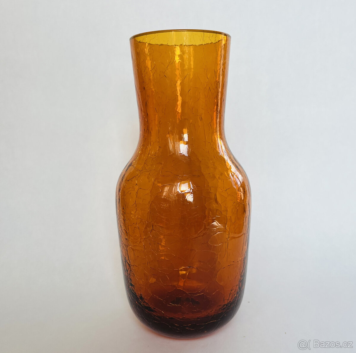Ruckl Křišťálová váza 25 cm, ambrové krakelované sklo