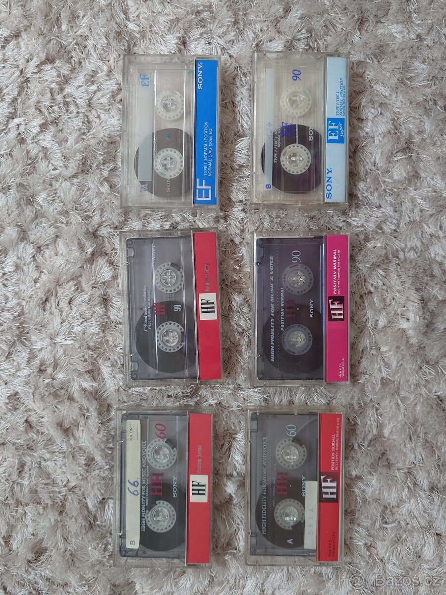 Audio kazety Sony HF, EF.