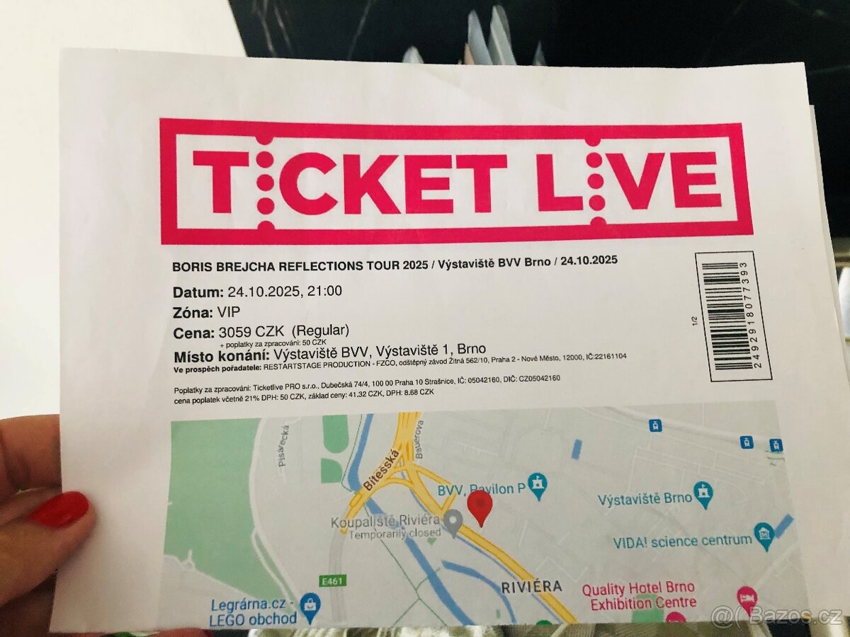 Prodám 2x vstupenky Boris Brejcha BRNO 24/10