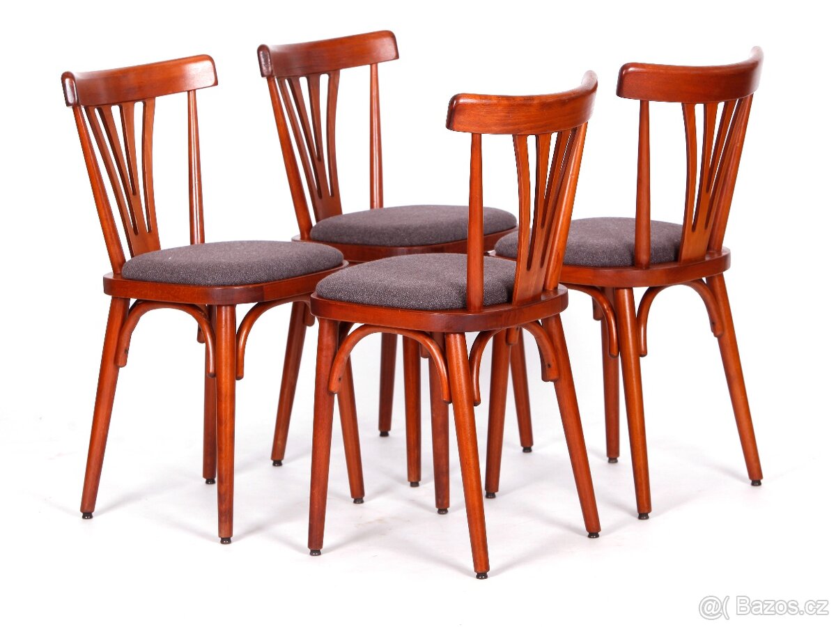 4x těžké masivní židle po přečalounění.