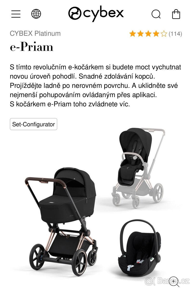 Prodam nadherny elektro kocarek Cybex