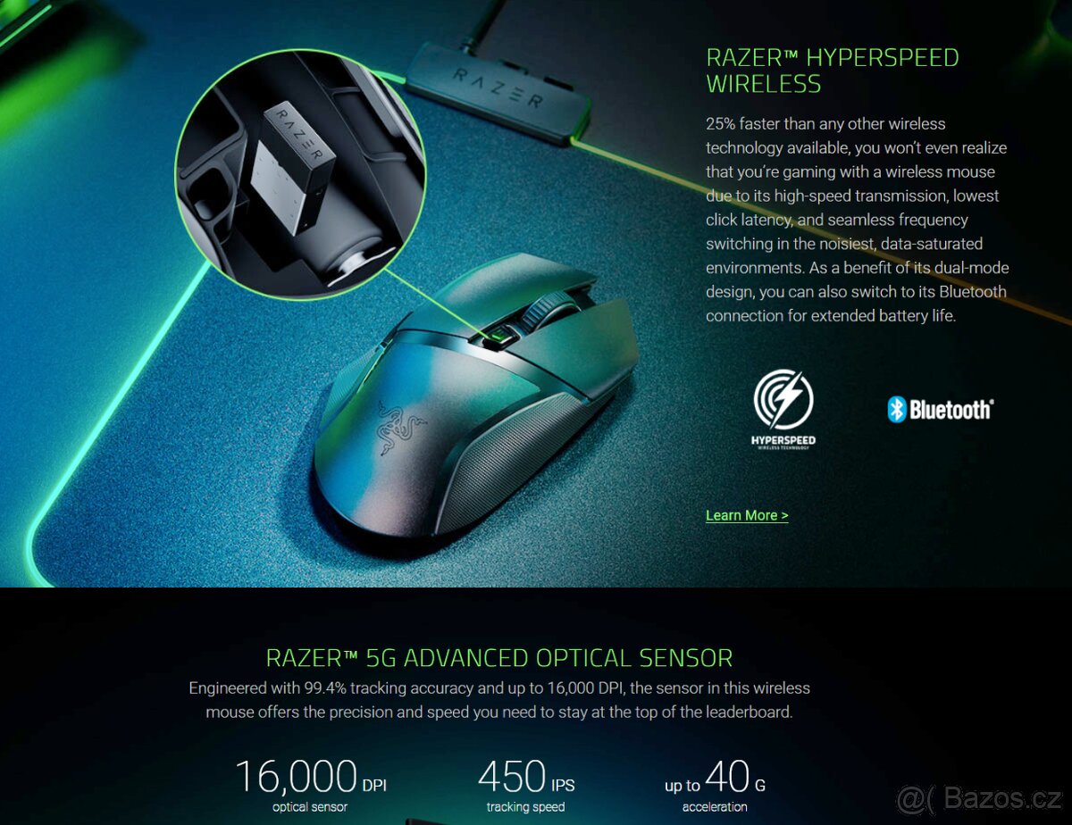 Myš bezdrátová Razer Basilisk X Hyperspeed