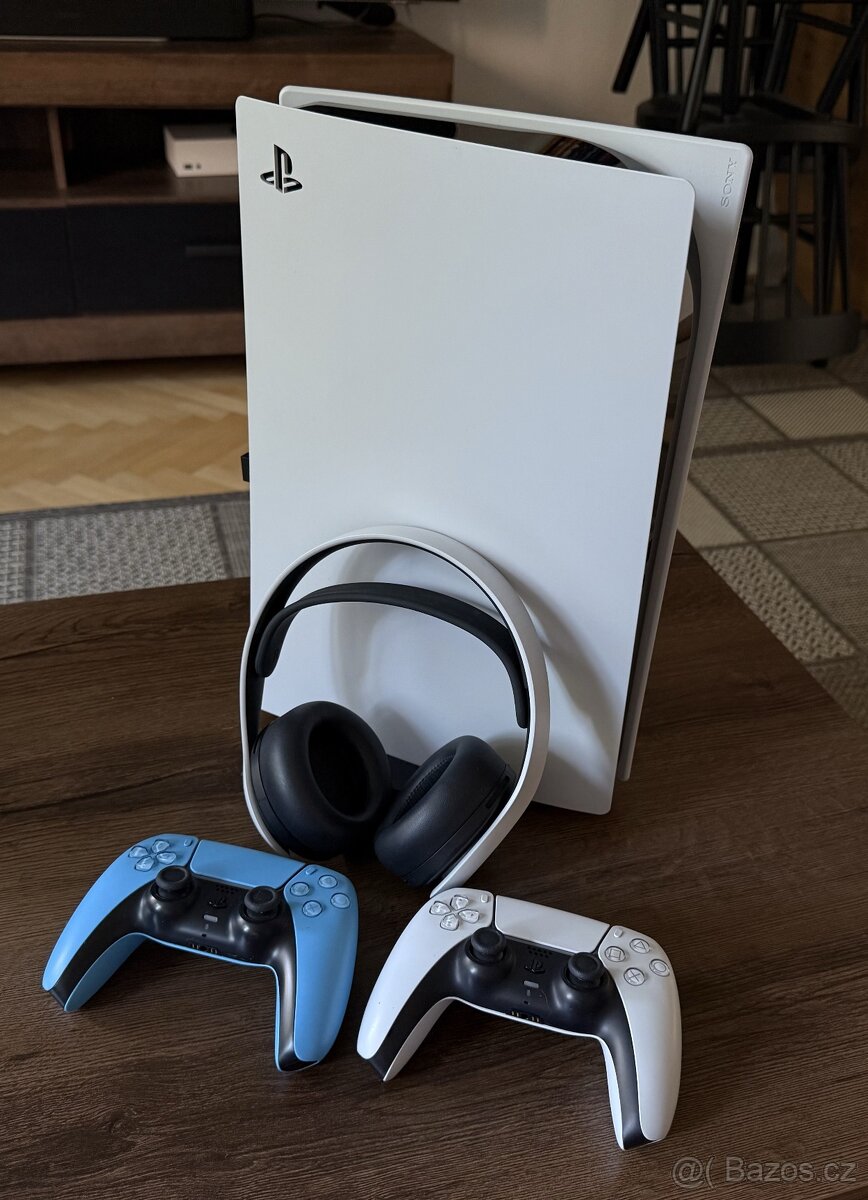 PS5 Digital Edition + 2 ovladače + Pulse 3D sluchátka