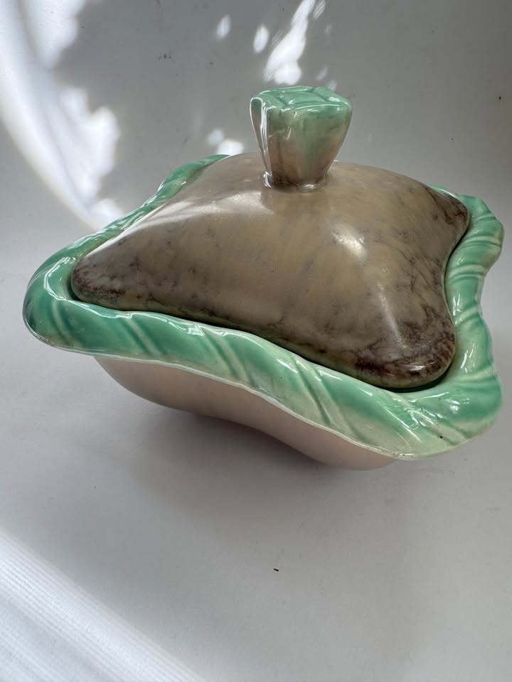 Keramická glazovaná dóza na bonbóny, cukřenka Strehla Kerami