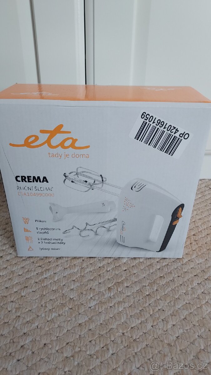 Ruční šlehač ETA Crema 1049 90000 bílý. NEPOUŽITÝ, v krabici