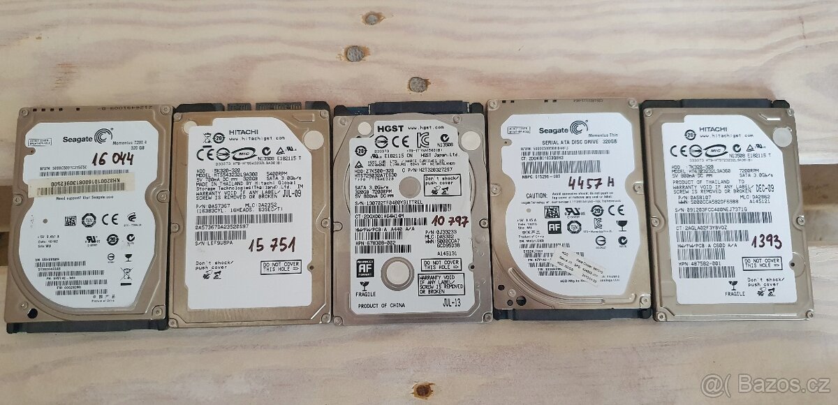 5x 320gb sata hdd do bez vadných sektorů
