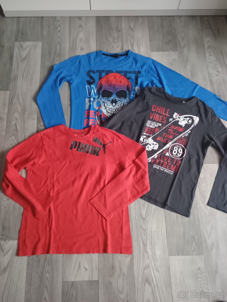 Trička 146/152 dlouhý rukáv