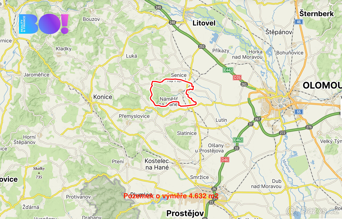 Prodej pole, 4632 m², Náměšť na Hané