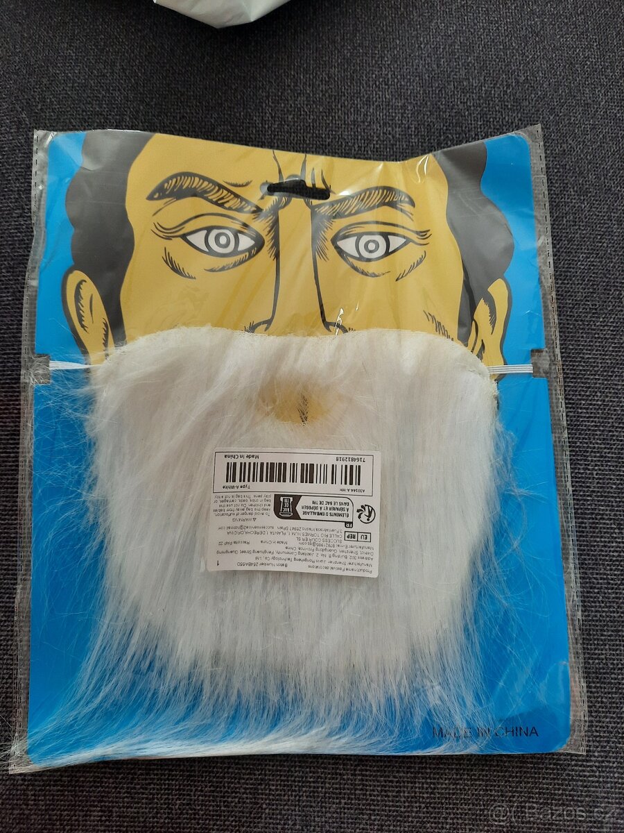 Bílé vousy na gumičku