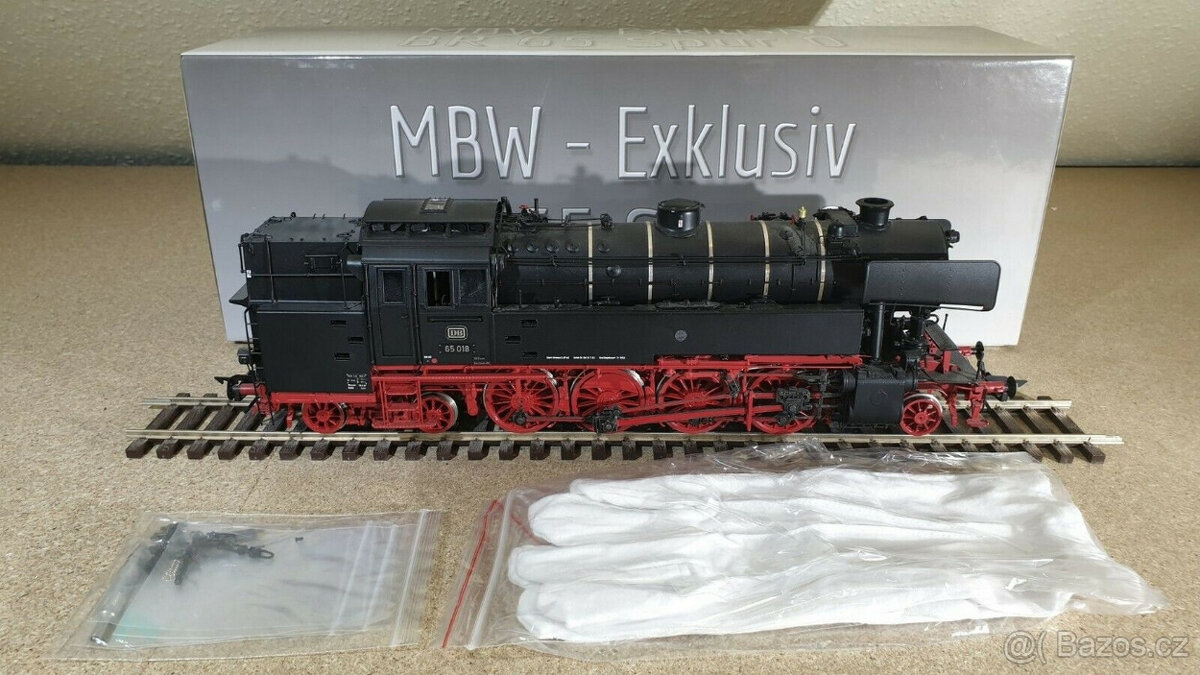Parní lokomotiva MBW 65018, obrys 0, DB, BR 65, provozní čís