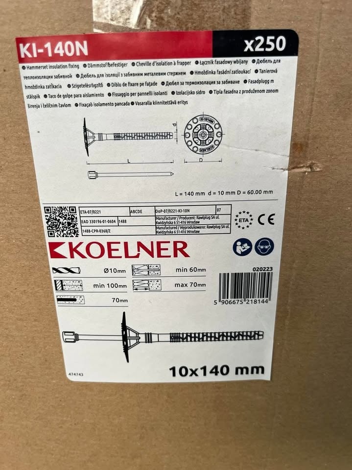 Hmoždinky talířové polystyren