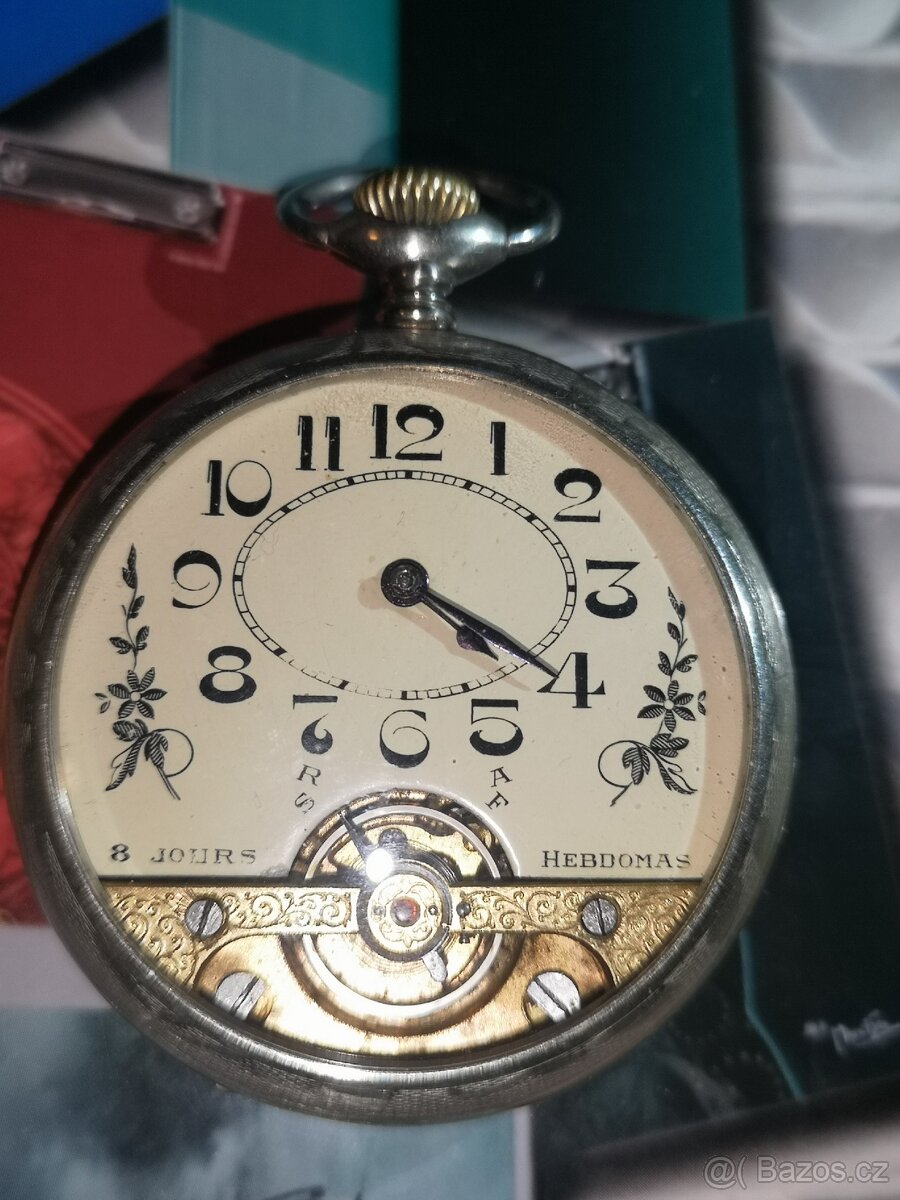 8denní švýcarské kapesní hodinky HEBDOMAS -jdou rychle
