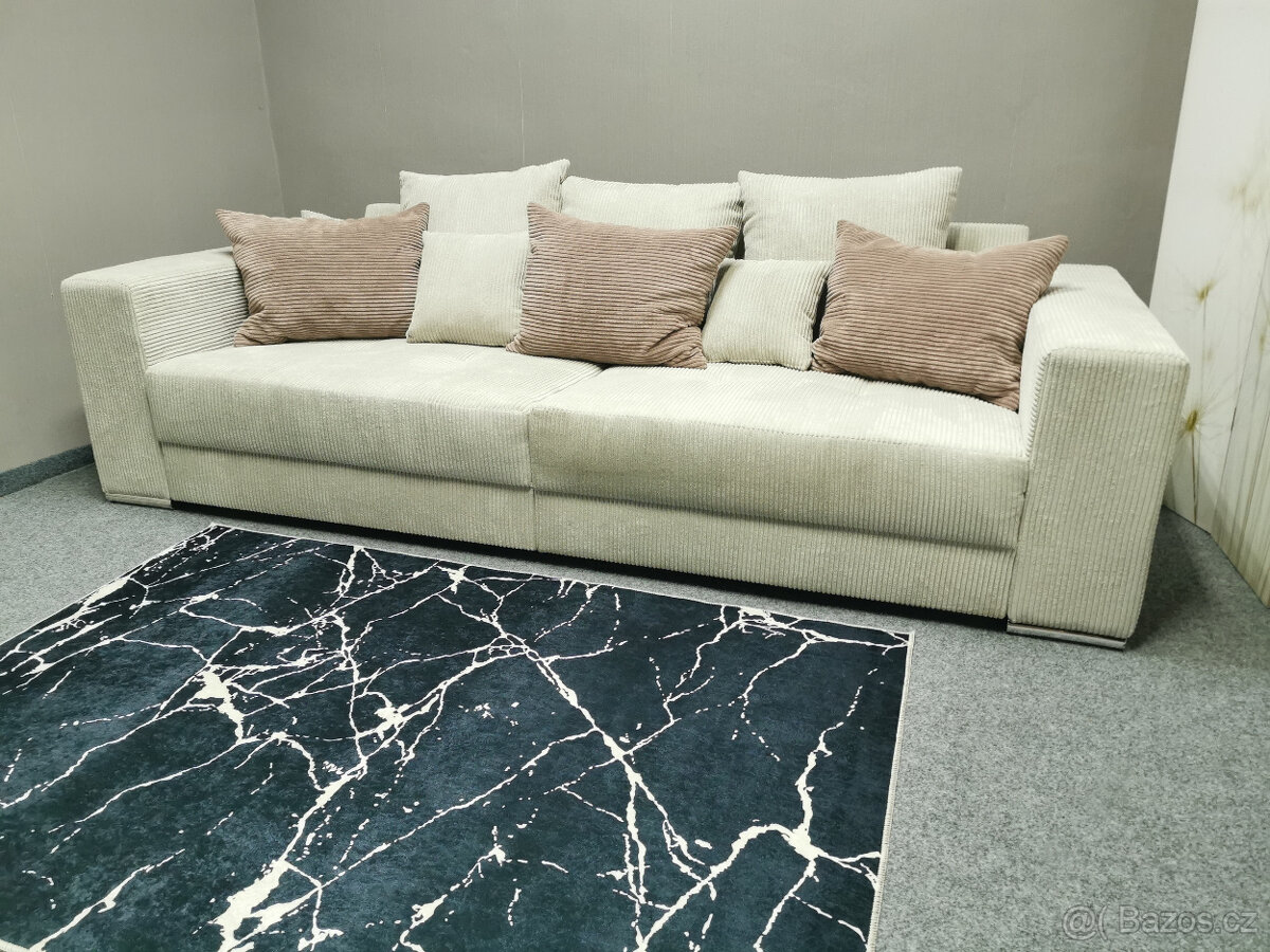 Nové big sofa RICARDO manšestr krém - DOPRAVA ZDARMA