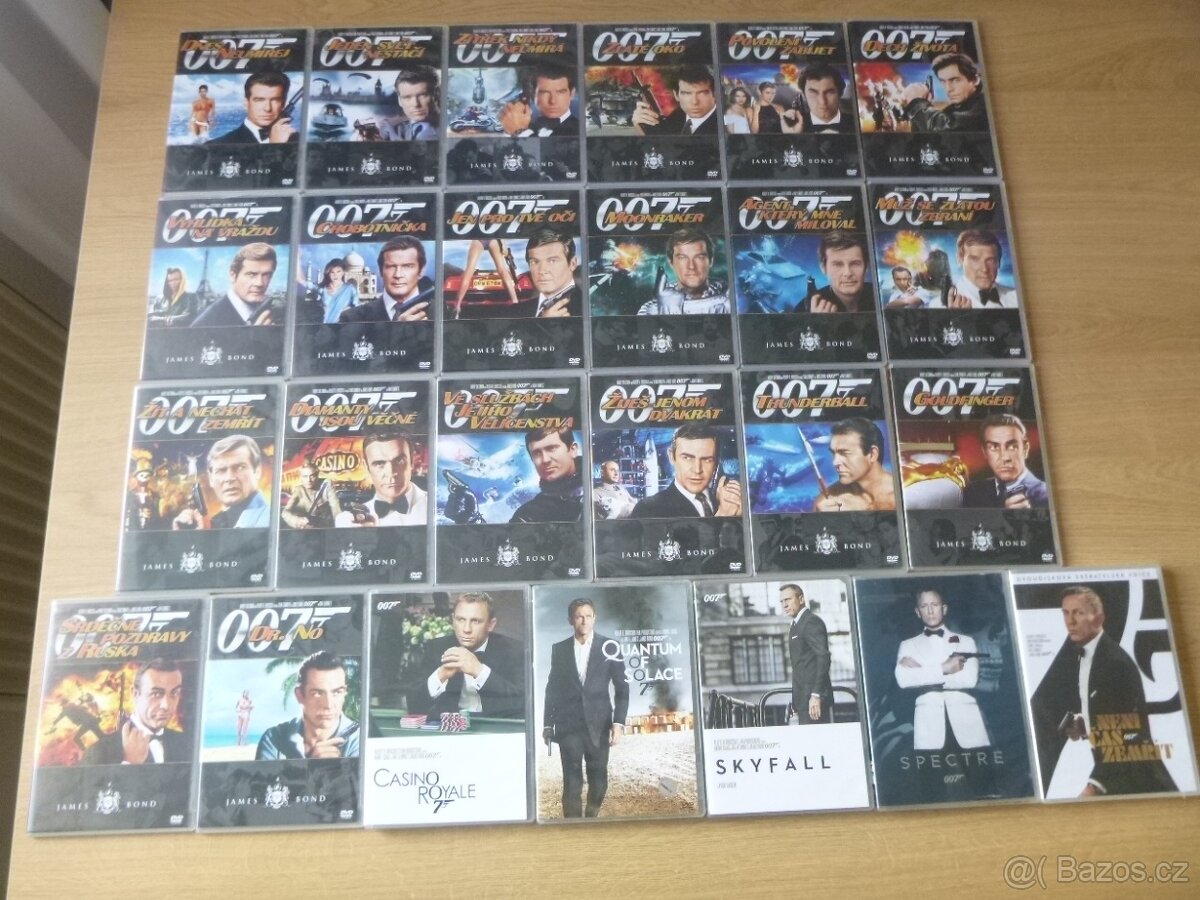 zcela kompletni JAMES BOND 1-25 na DVD cz dabing