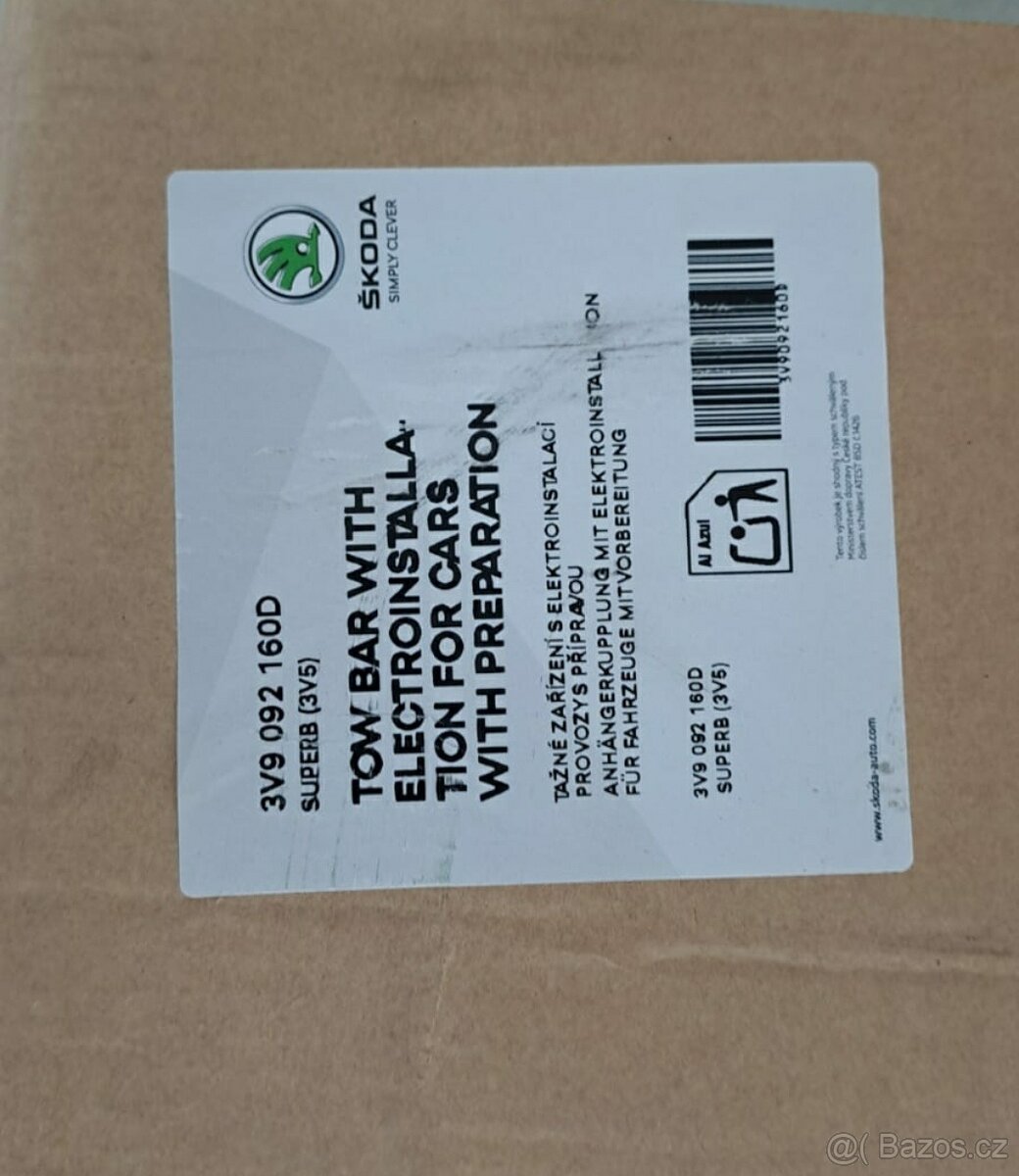 Prodám tažné zařízení na Superb 3 combi vč.řídící jednotky