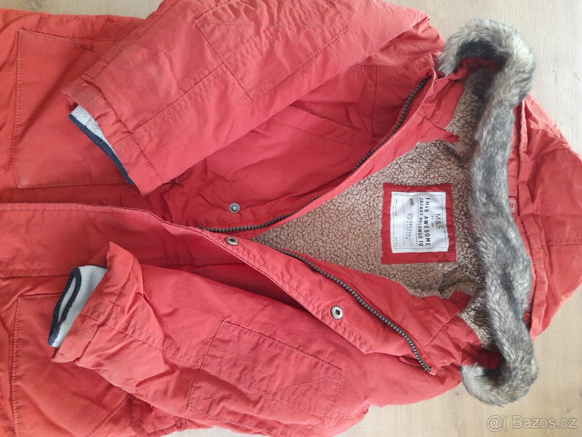Zimní bunda M&S vel. 122 prodloužená parka