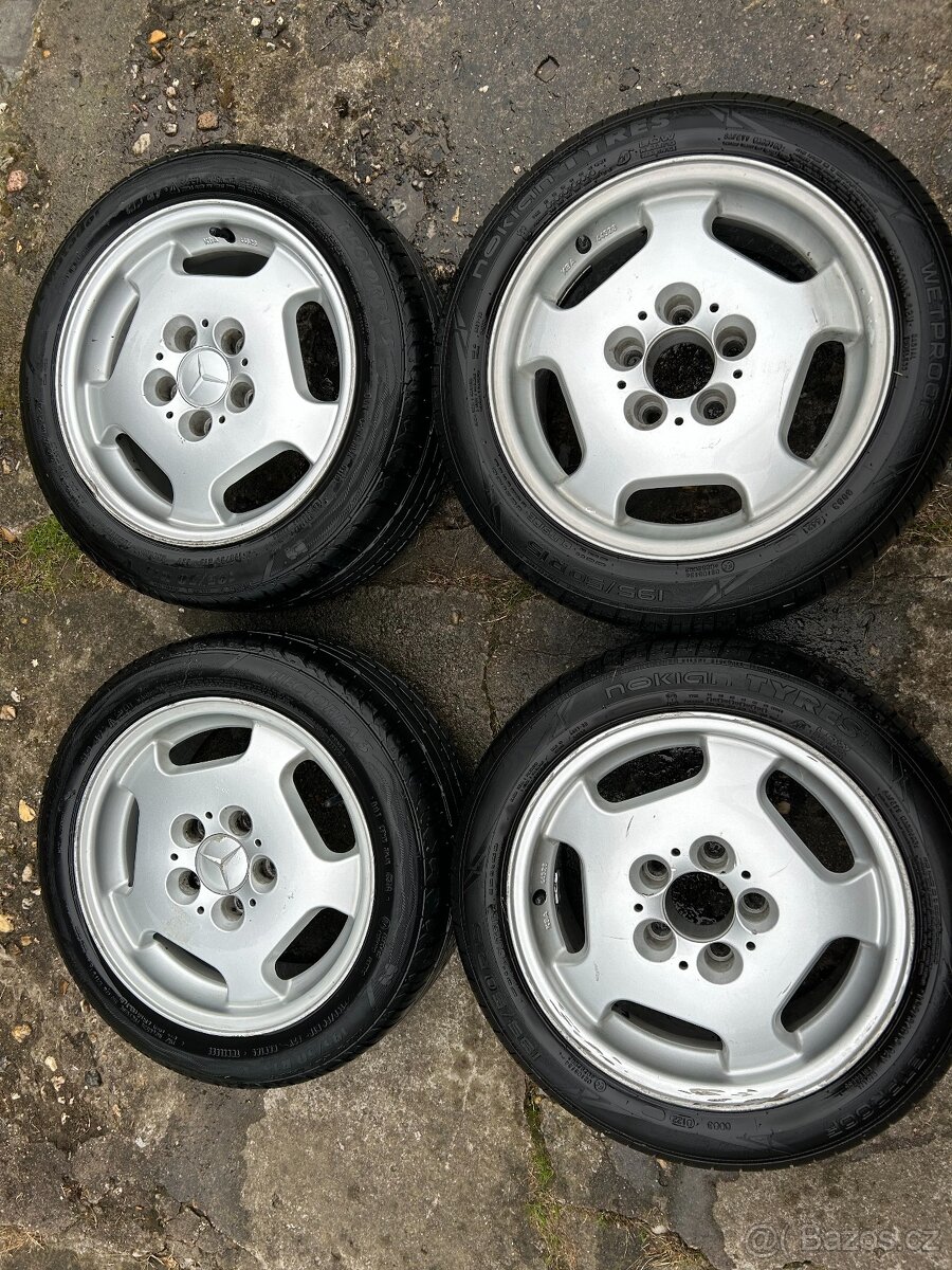 Alu kola Mercedes 5x112 + letní pneu 195/50/15