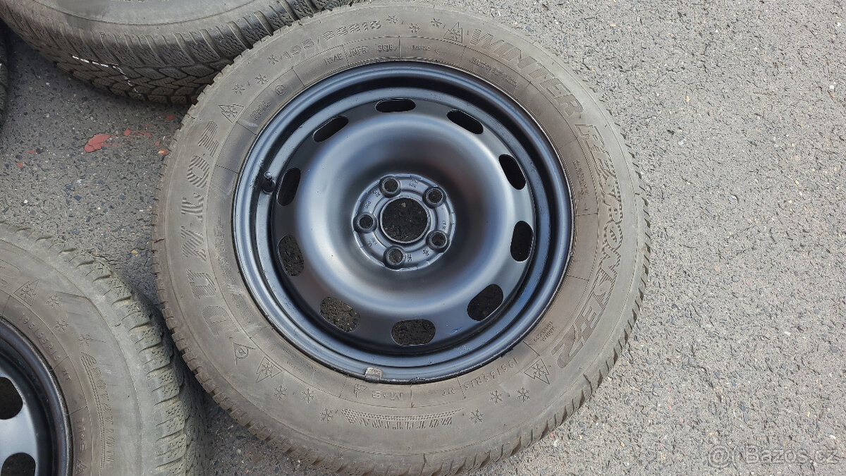 Pěkná zimní kola Dunlop 15" 5x100 Octavia 1, Golf 4