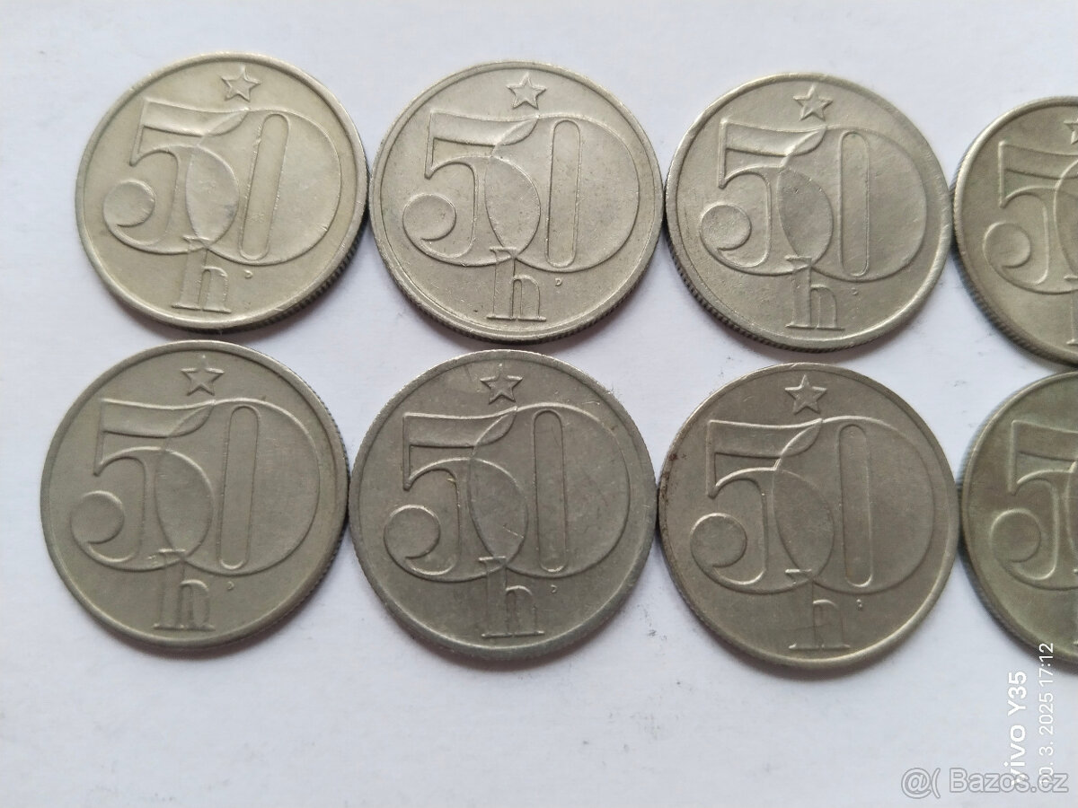 12x 50 haléřů Československo