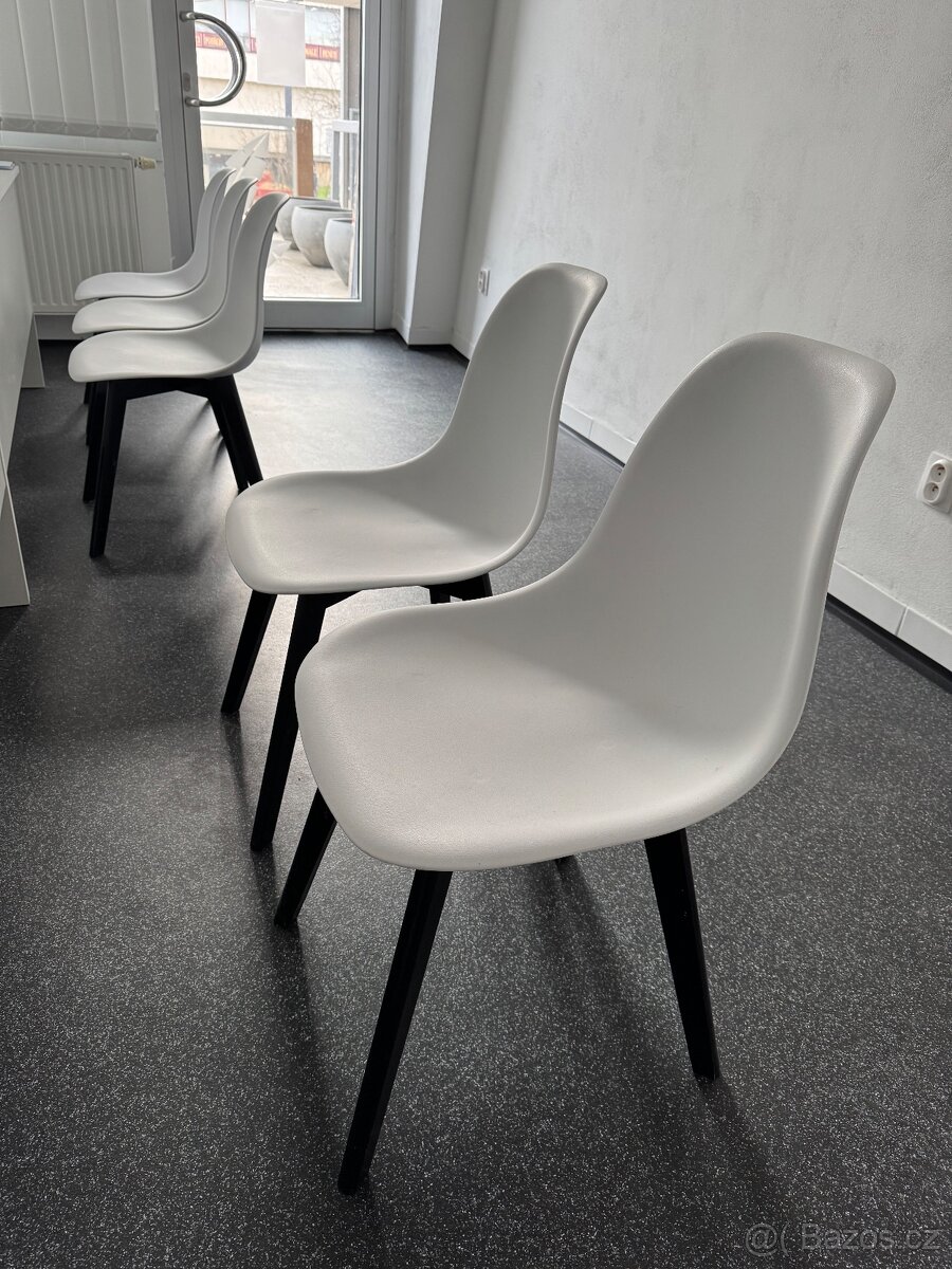 Židle bílá/černá 5ks