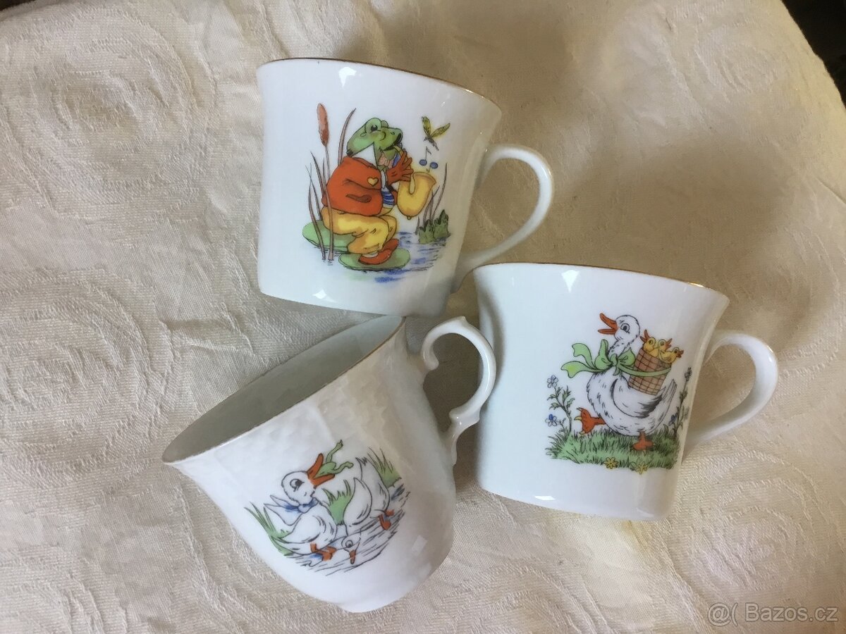 dětský hrnicek s obrázkem, talirek 1975
