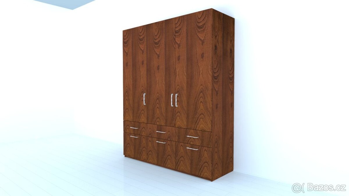 Skříň 180×220×60 cm – masivní dýha buk, olej BIOFA Nuss Brau