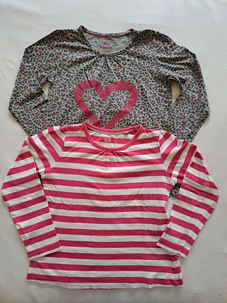 Trička s dlouhým rukávem, vel. 110/116