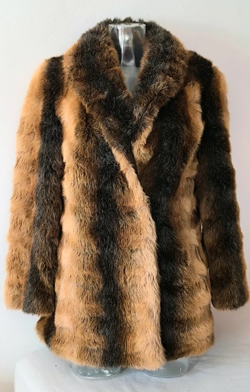 Vintage retro luxusní umělý kožich kožíšek bunda kabát Kara