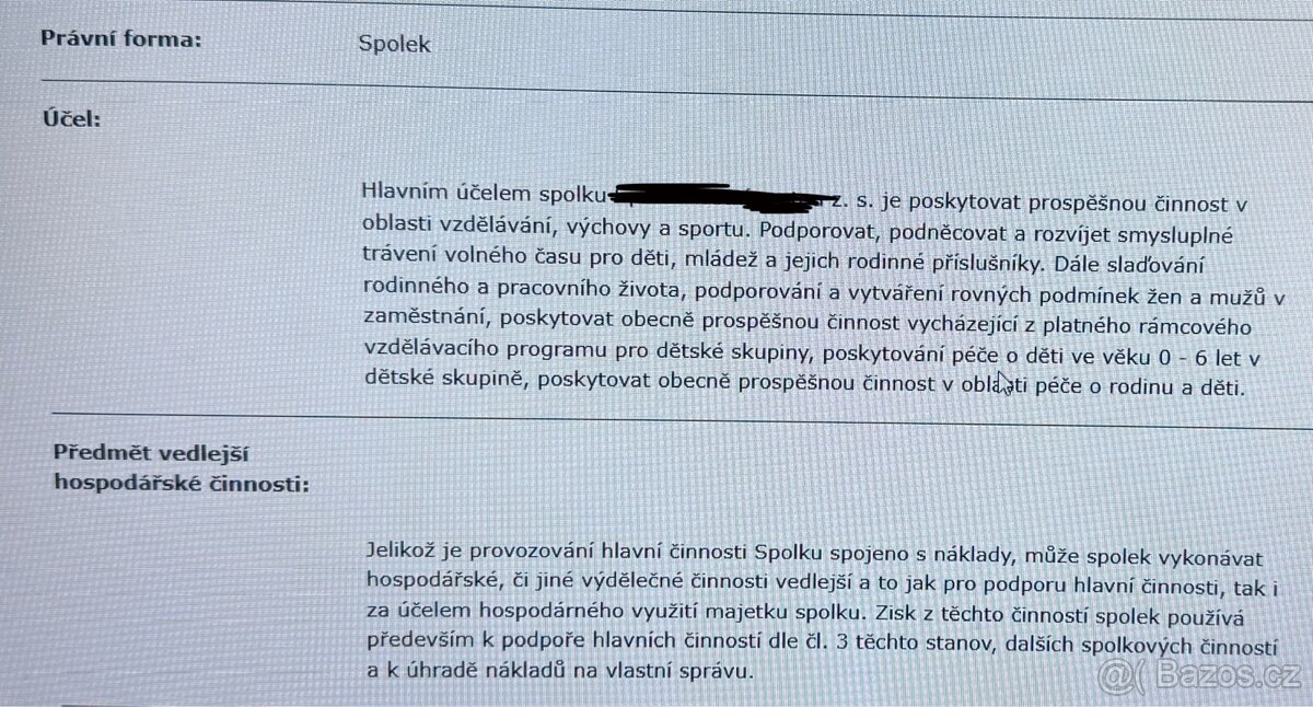 Přenecháme založený spolek