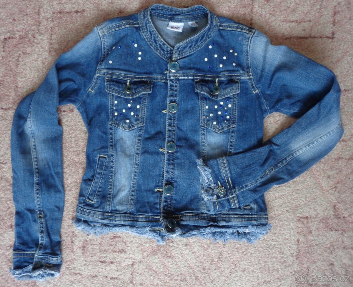 Džínová, riflová, jeans bundička vel 140